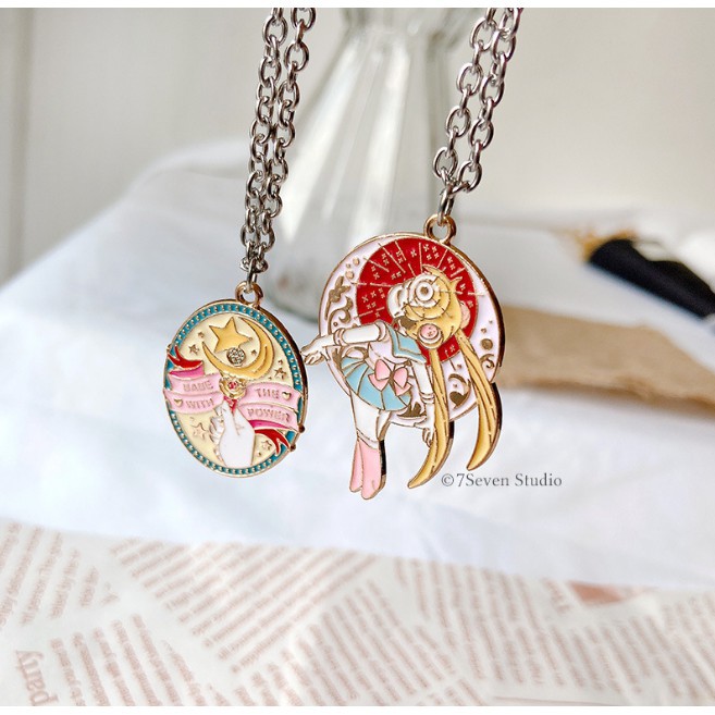 Bộ phụ kiện dây chuyền/ móc khóa nhân vật thủy thủ mặt trăng Sailor moon - PK023