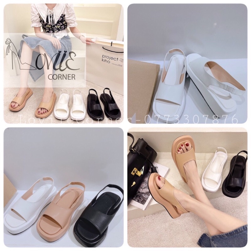 GIÀY ĐẾ XUỒNG NỮ LOVIIECORNER - SANDAL ĐẾ BẰNG ULZZANG 5 PHÂN - GIÀY XUỒNG NỮ ĐẾ BÁNH MÌ 5CM S210709