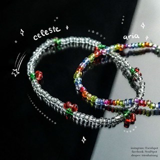 Vòng tay aesthetic hạt cườm hình cherry #celeste #demelza #aria