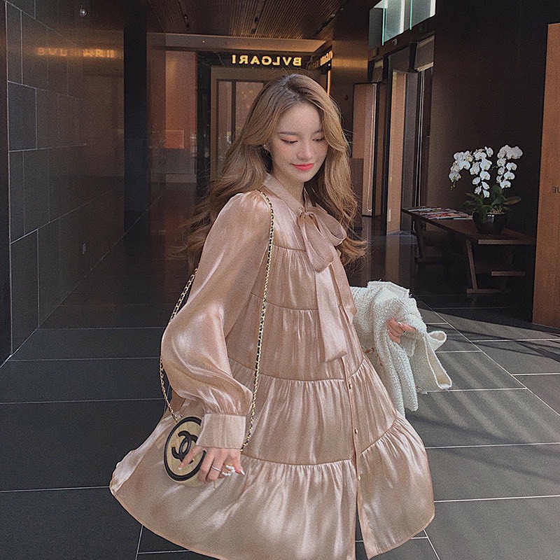 Váy ulzzang khuy ngọc babydoll cao cấp - M18 - bluegirl - [Mã SKAMCLU10 giảm 7% tối đa 20K]