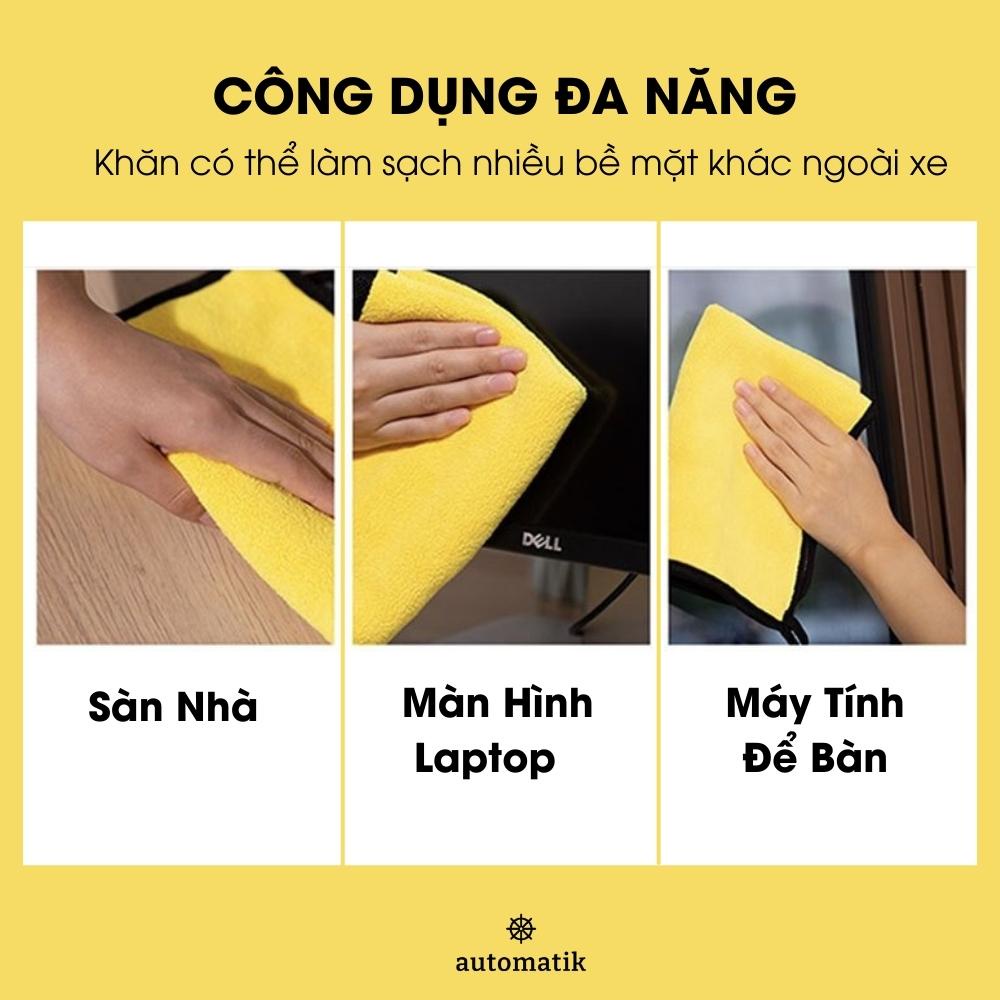 Khăn Lông Cừu Dày Dặn Lau Rửa Xe Hơi Ô Tô Kính Sàn Nhà Bếp Máy Tính Laptop Đa Năng 2 Mặt Chuyên Dụng Siêu Thấm-Automatik