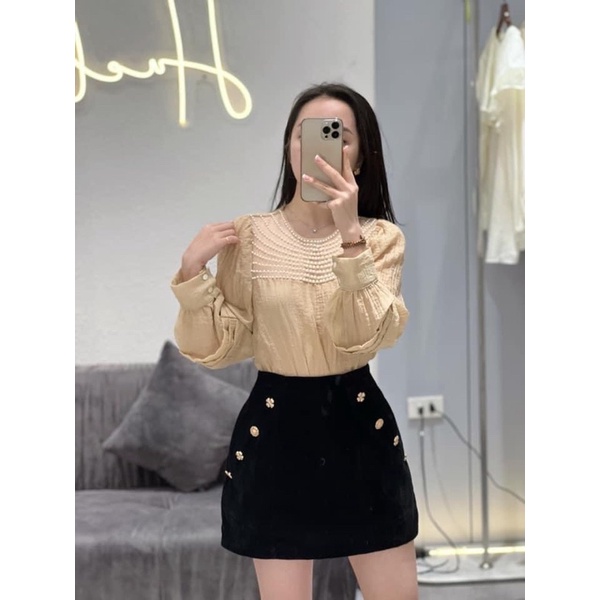 Áo Phối Lưới Ngọc 4 Màu Sang Chảnh Có Ảnh Thật Kèm Video