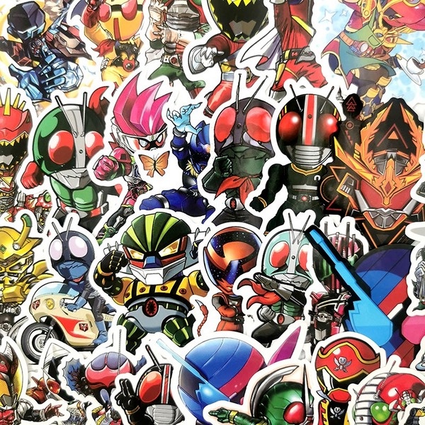 Z & m z & m❀Mặt Nạ rider kamen rider Dán❀Bộ 50 Hình Dán anime Chống Thấm Nước Xinh Xắn