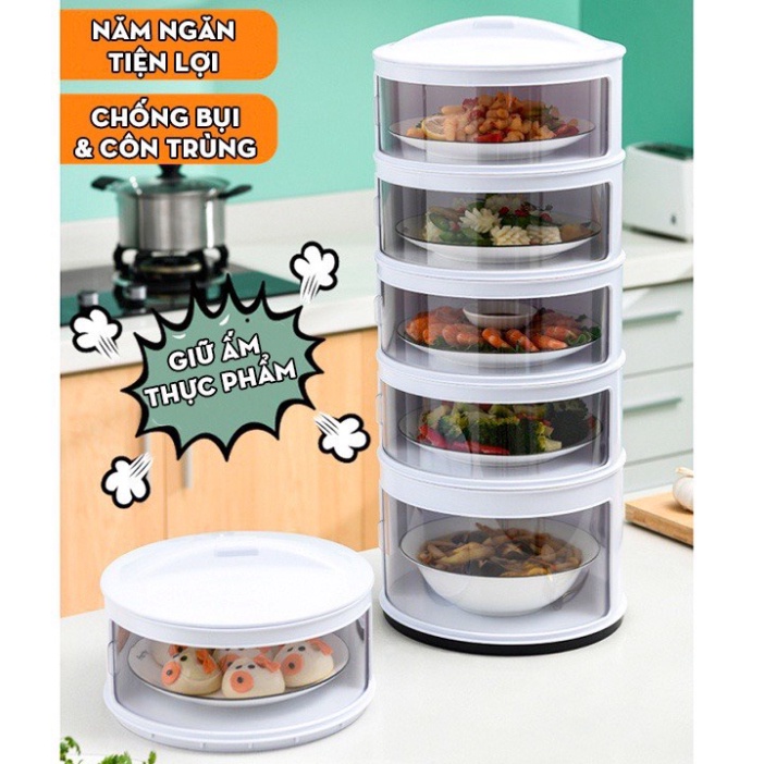 LỒNG BÀN 5 TẦNG GIỮ NHIỆT CHỐNG BỤI , ĐA NĂNG.