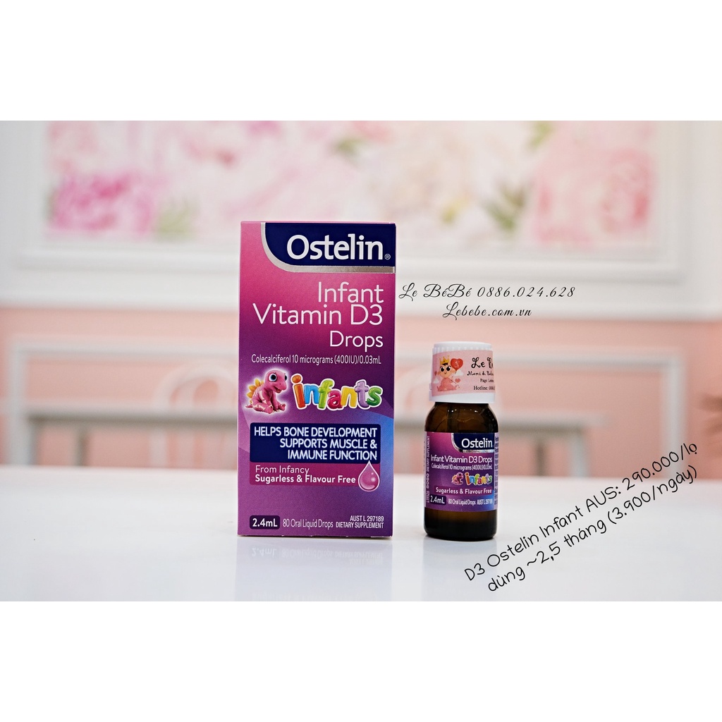 D3 Ostelin infant drops cho bé từ sơ sinh 2,4ml