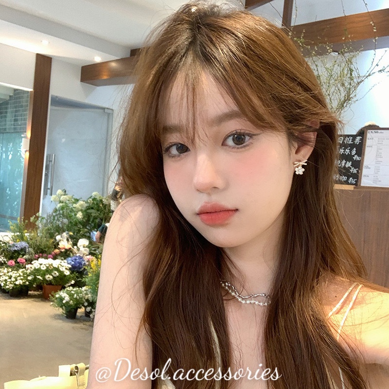 Khuyên tai, bông tai mặt nơ đính đá Mix hoa mơ phong cách Anthea ER107 Desol.accessories