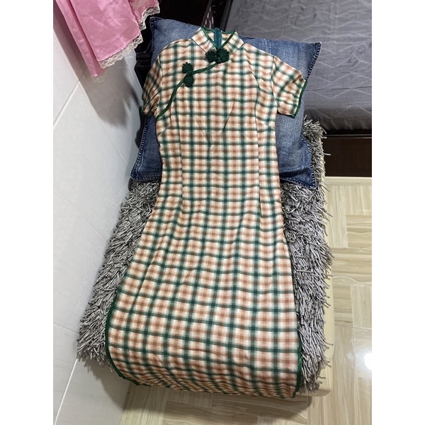 💜THANH LÝ ĐẦM SƯỜN XÁM HOẠ TIẾT CARO(co giãn nhẹ,độ mới cao)