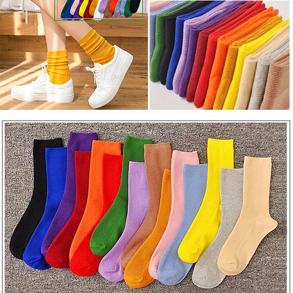 [SỈ LẺ ] 20 màu Tất nhún cổ cao vintage hàn quốc