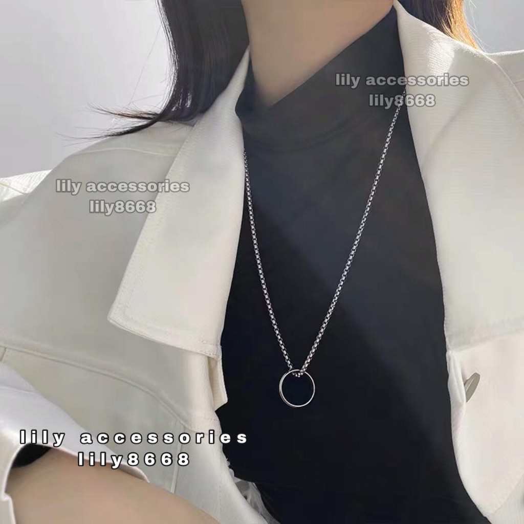 Ring Pendant Chain Necklace dây chuyền vòng cổ titan phối nhẫn không gỉ không đen siêu bền cho nam nữ unisex BTS