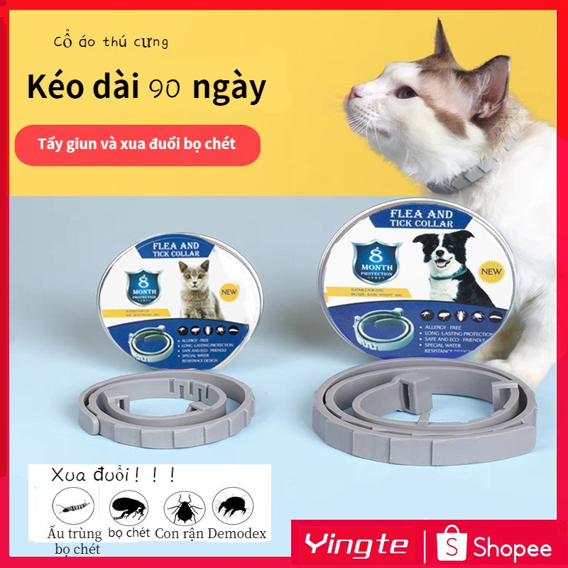 [Yingte] Miễn thú nuôi 项 Cat Dog tẩy giun 蚤 项 Có thể điều chỉnh thuốc chống muỗi mèo