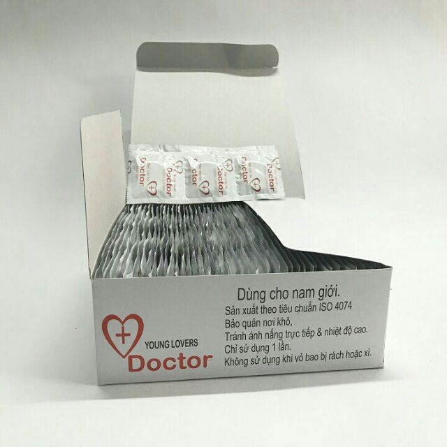 Bao cao su siêu mỏng YOUNG LOVERS DOCTOR, bao cao su kéo dài thời gian quan hệ, dùng cho gia đình, khách sạn, hộp 144c