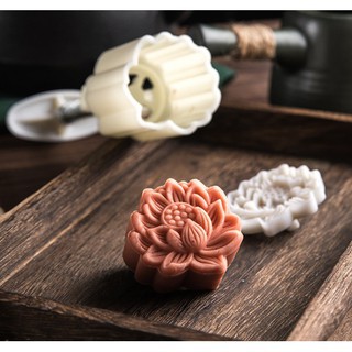 Khuôn bánh trung thu lò xo, nhấn trung thu hình hoa sen 125-150gr