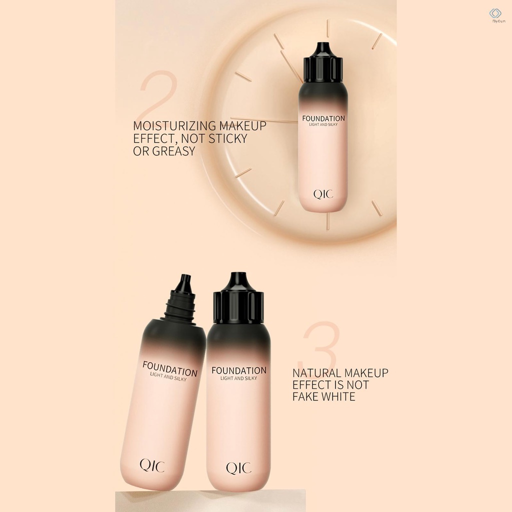 Kem nền che khuyết điểm dạng lỏng dưỡng ẩm kiểm soát dầu làm sáng tông màu da QIC 30ml
 | BigBuy360 - bigbuy360.vn