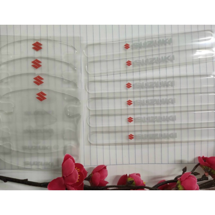 Bộ 10 miếng dán silicon tay, hõm, gương ô tô logo hãng xe Suzuki Swift, Celerio, Ciaz, Vitara,  Ertiga, XL7