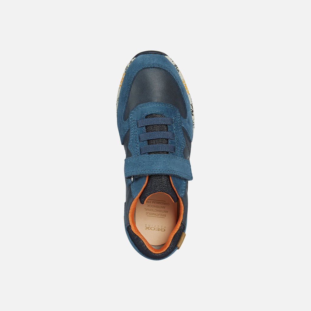 Giày Sneaker Trẻ Em Geox J Alben B. C - Waxed Lea+Suede