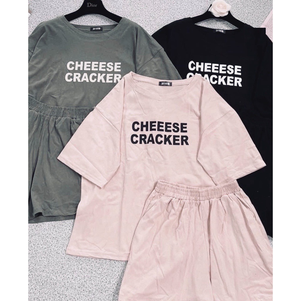 Set Thun Cheese JOLIE Nữ  🌸Bộ đồ nữ Thun kiểu học sinh form rộng tay lỡ phong cách hàn quốc đường phố Ulzang 🌸