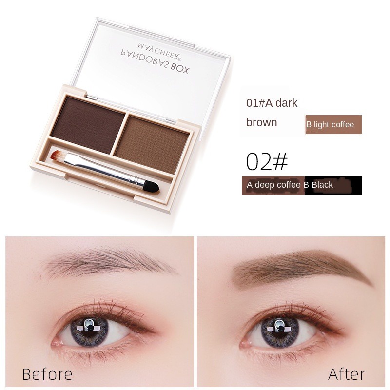 Bảng phấn trang điểm lông mày MAYCHEER 2 màu sắc tự nhiên chống thấm nước và mồ hôi lâu trôi