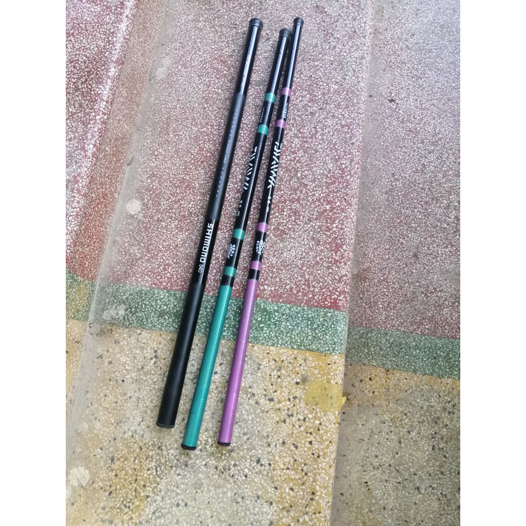 cần tay giá siêu rẻ daiwa - shimano, màu sắc xanh và đen, có 2m7 , 3m6, 4m5, 5m4