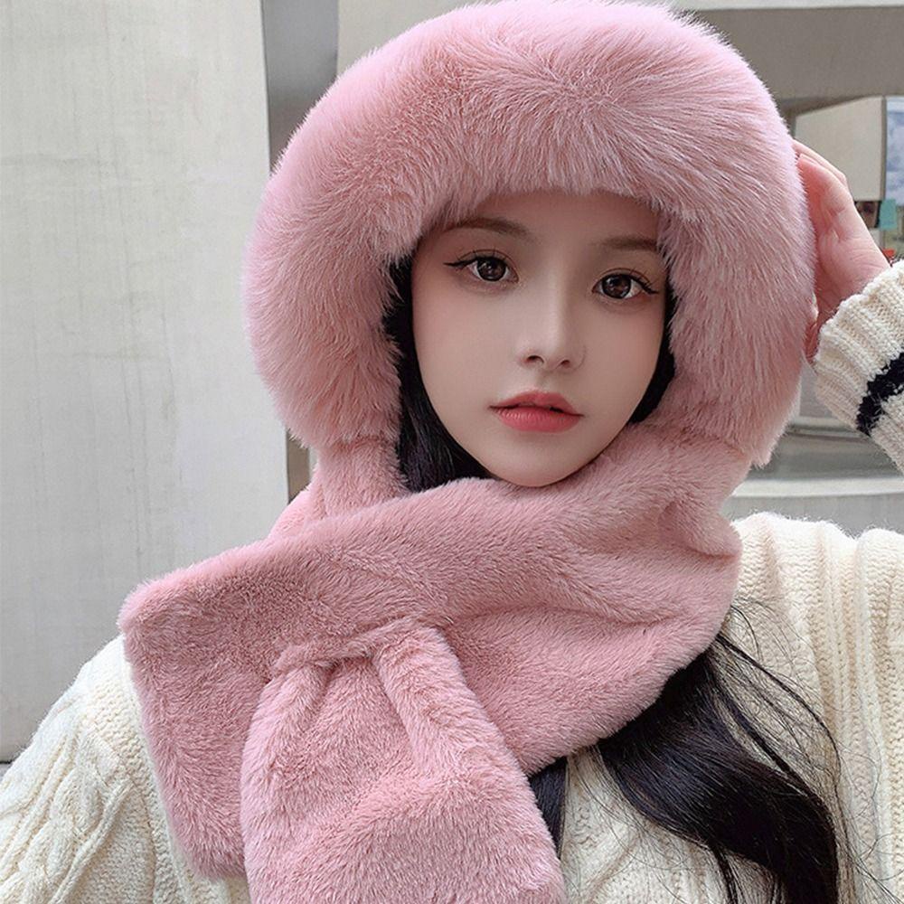 Mũ Tích Hợp Khăn Choàng Cổ 2 Trong 1 WMES15H Thiết Kế Thoải Mái Ấm Áp Phong Cách Hàn Quốc Dễ Thương