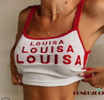 Áo ba lỗ nữ thêu chữ phong cách thời trang