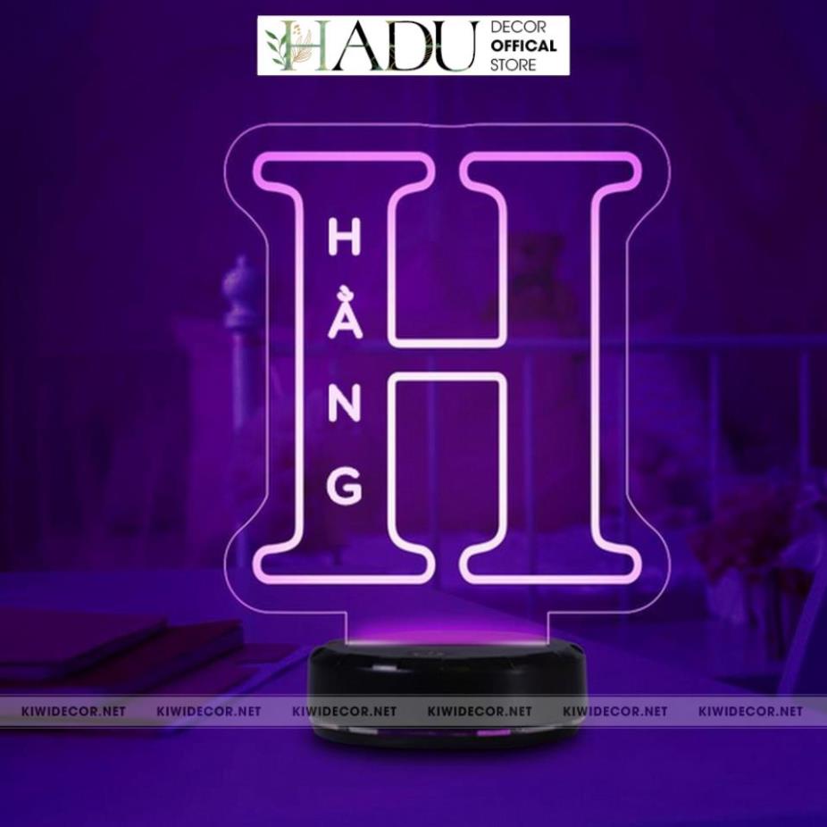Đèn Led 3D Khắc Tên Theo Yêu Cầu, Quà Tặng Tình Yêu, Kỷ Niệm Ngày Yêu Nhau, Quà Sinh Nhật - HaduDecor