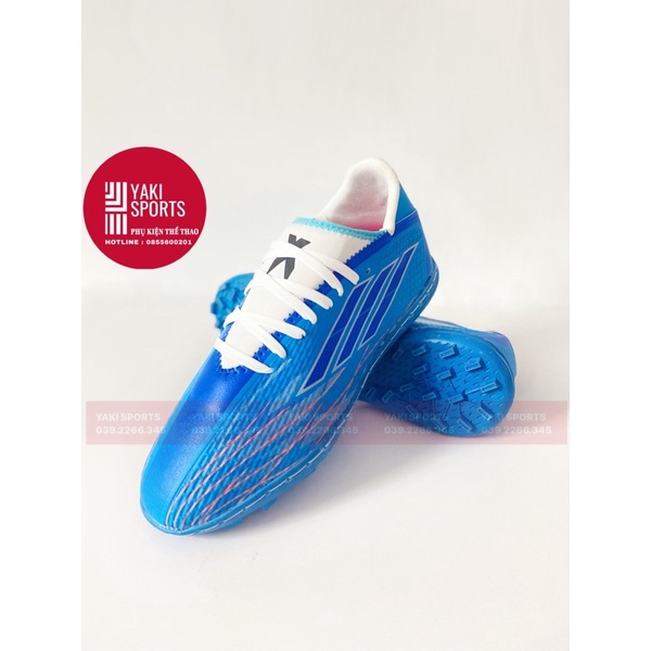 Giày đá bóng Tago X19.3 siêu hot- Khâu kín đế- Giày đá banh sân cỏ nhân tạo màu Xanh Dương