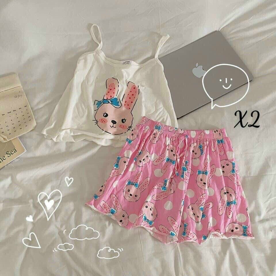 Bộ ngủ hoạt hình ullazang chất cotton JUNIDO B14