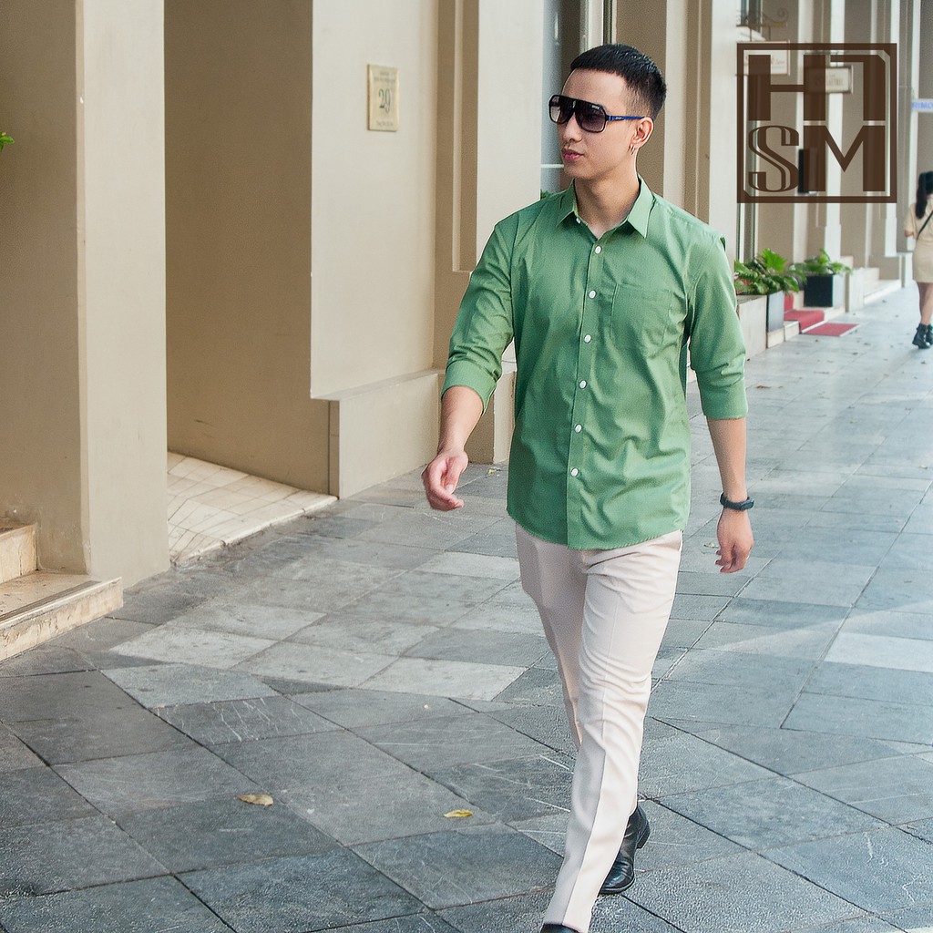 Áo sơ mi nam dài tay HTSM MAGNOR Medium fit vải kate oxford | BigBuy360 - bigbuy360.vn