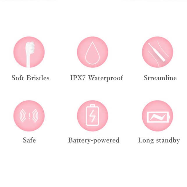 Bàn Chải Đánh Răng Điện Lông Mềm Chống Thấm Nước Sử Dụng Pin Kèm Hộp Đựng
