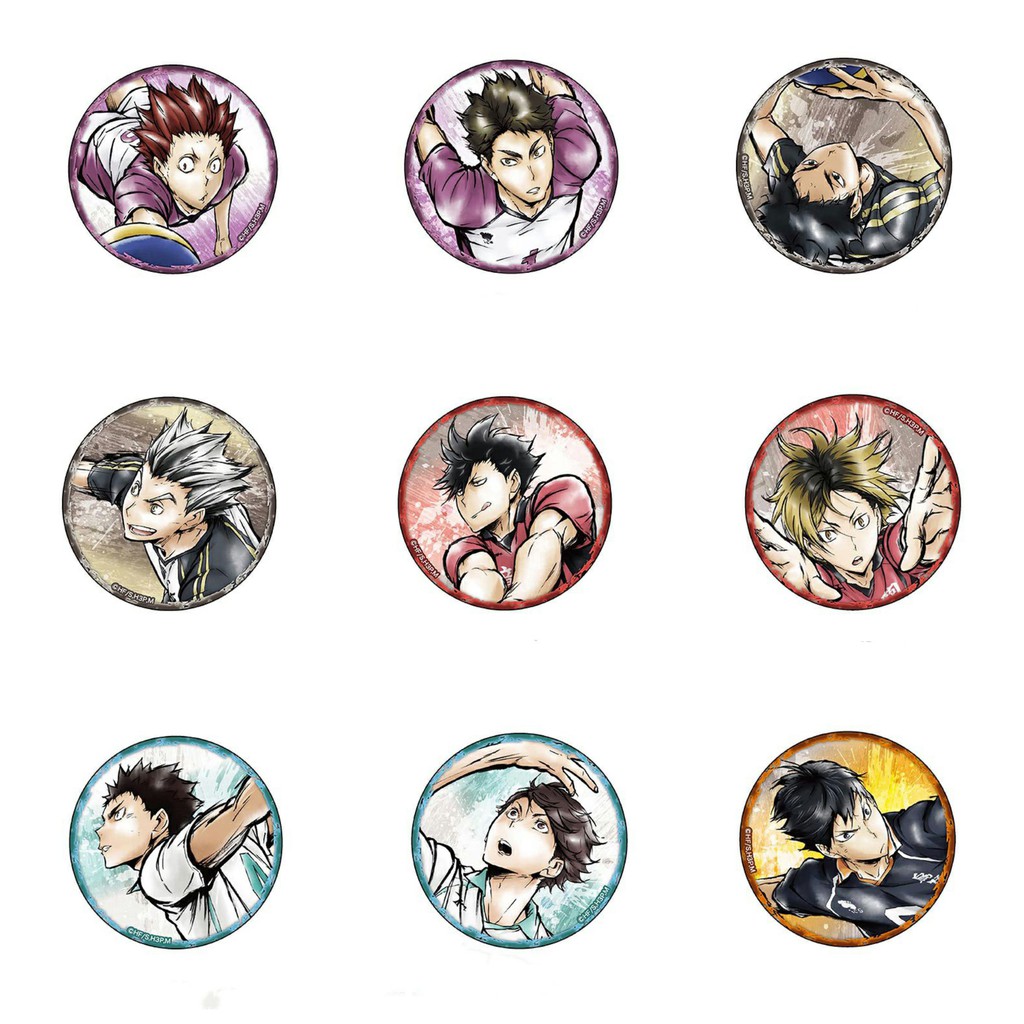 Huy hiệu cài áo IN HÌNH Haikyuu! Vua bóng chuyền anime chibi dễ thương tiện lợi mẫu 1