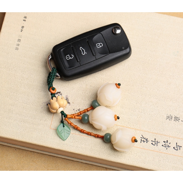 Hàng Mới Về Móc Khóa Điện Thoại Hình Hoa Mộc Lan Màu Trắng Dành Cho Nam Và Nữ