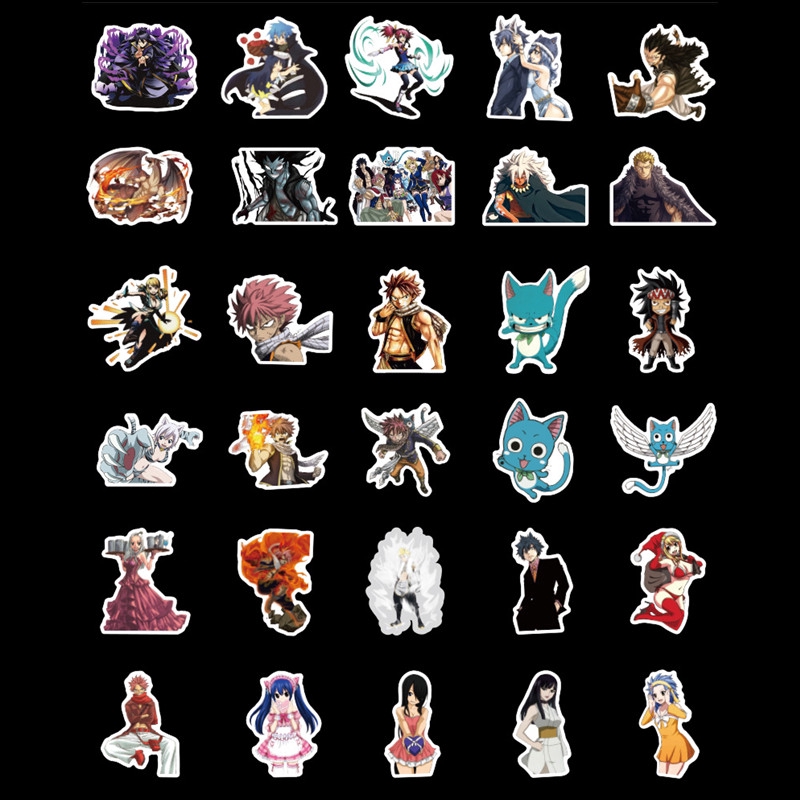 ❉ Fairy Tail - Series 01 Anime Natsu Lucy Erza Happy Stickers ❉ 50Pcs/Set Waterproof DIY Fashion Decals Doodle Stickers