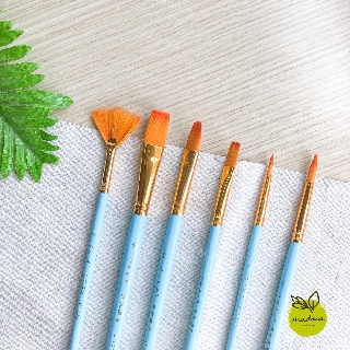Bộ Set 6 Cọ Vẽ Tranh, Tô Tượng, Tô Màu Nhiều Cỡ | Giao Màu Ngẫu Nhiên