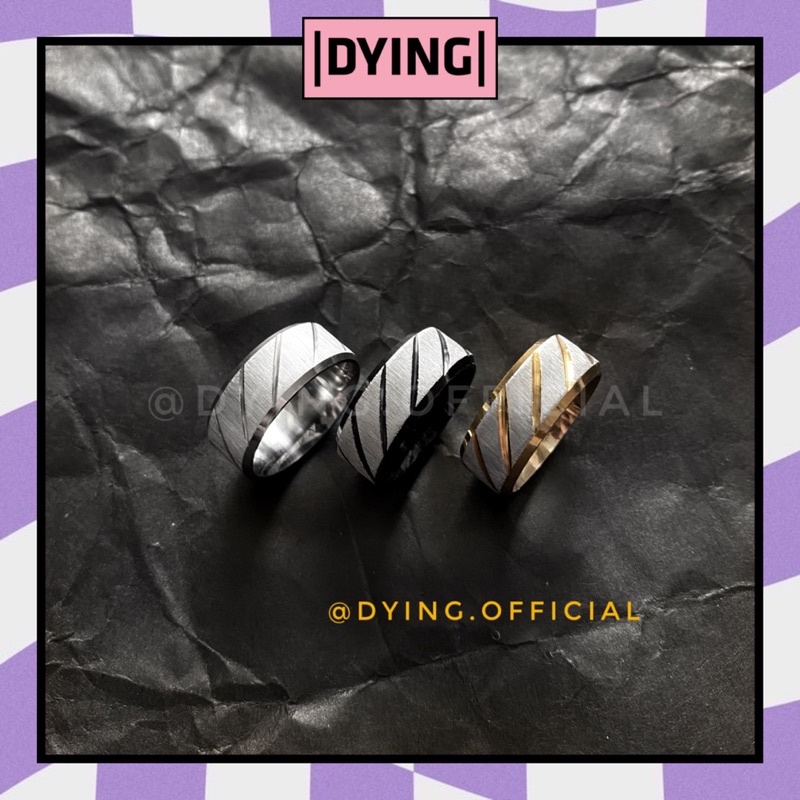 Nhẫn SỌC Màu Gold/Black/Silver - Thép Titan KHÔNG RỈ