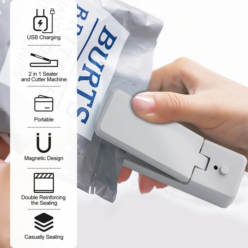 Máy hàn miệng túi thực phẩm mini 2 trong 1 sạc USB