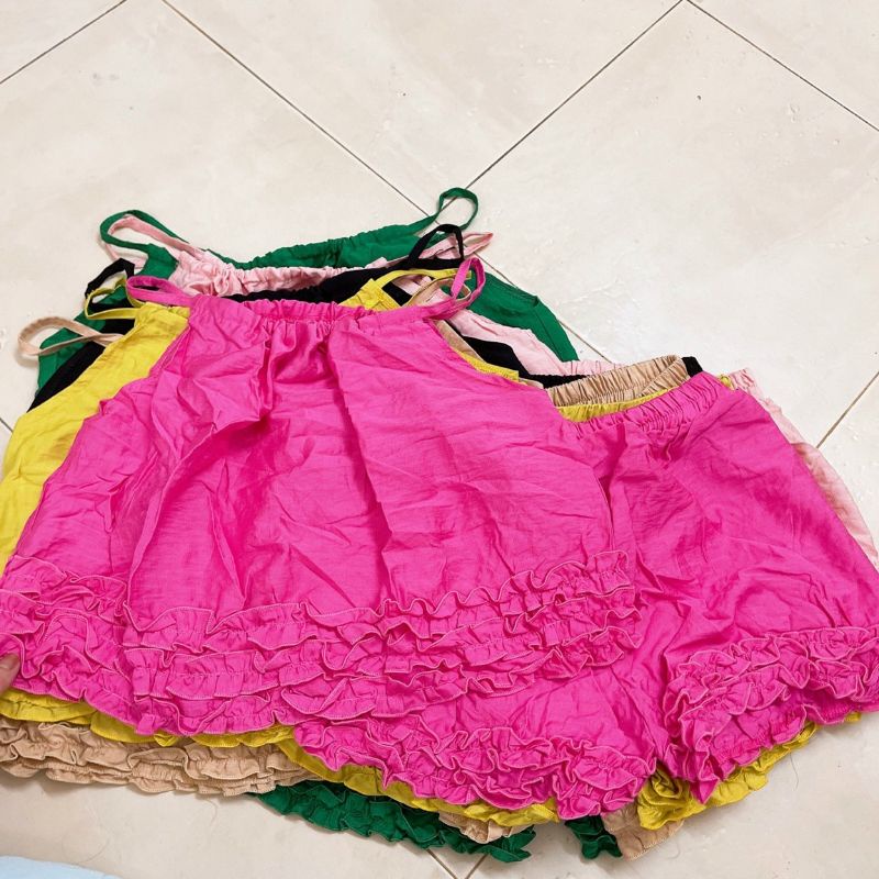 Sét bộ ngủ áo Yếm quần bèo vải Đũi Nhăn Cao cấp