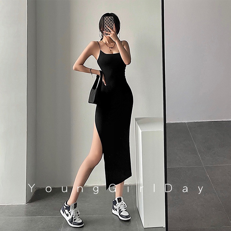 Đầm Hai Dây Dáng Ôm Phong Cách Âu Mỹ Thời Trang Quyến Rũ 2022