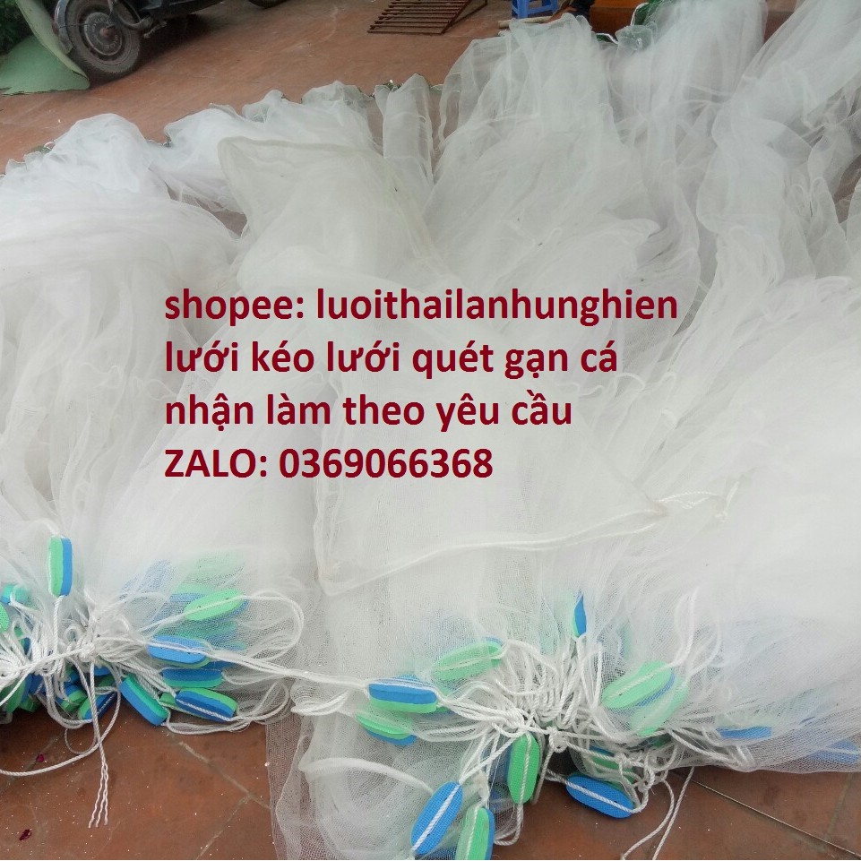 Lưới quét vét cá, Lưới keo cá, cao 2m dài 70m lưới cước thái lan thông số lưới cước  chá thái lan dây dặn bên bỉ màu; tr