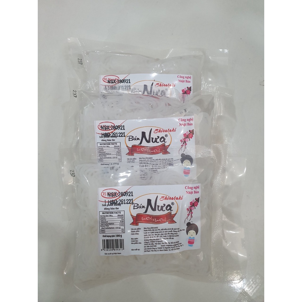 Bún Nưa Cuộn Keto Das Vị Nguyên 100g - Gói nhỏ dễ sử dụng
