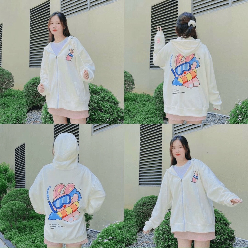 Áo hoodie,áo khoác hoodie nỉ nam nữ chất thun nỉ mềm mịn from rộng in hình hoạt hình siêu cute ( có khóa kéo) TP [NewUni