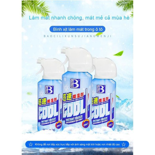 Bình xịt làm lạnh tức thời ô tô xe máy Instant Freeze Cool 180ml - 300ml - Làm lạnh nhanh, khử mùi hiệu quả GD223