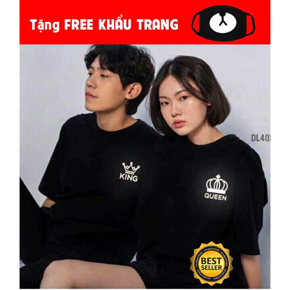 Mẫu áo đôi áo cặp cute in phản quang King Queen cưc HOT nhất giá rẻ đẹp shop uy tín