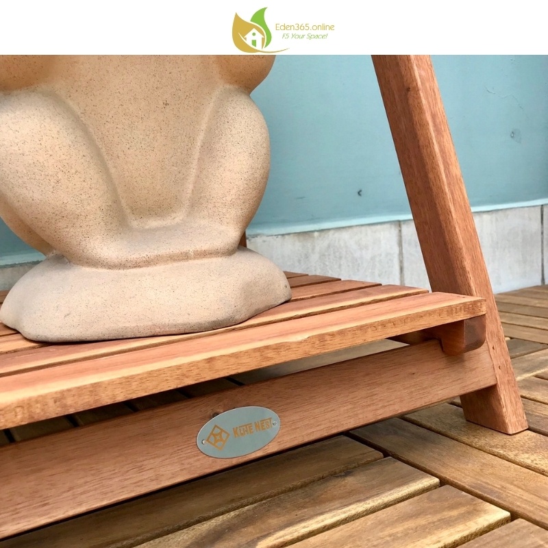 Kệ gỗ 3 tầng, kệ chữ a để chậu hoa, trang trí ban công sân vườn chất liệu gỗ tràm có thể gấp gọn