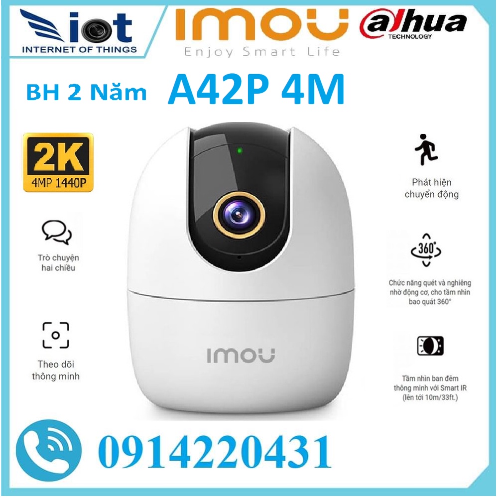 Camera IP WIFI XOAY 360 2M 4M IMOU Ranger2 A42 A42P - A22EP Trong Nhà Còi Hú Báo Động