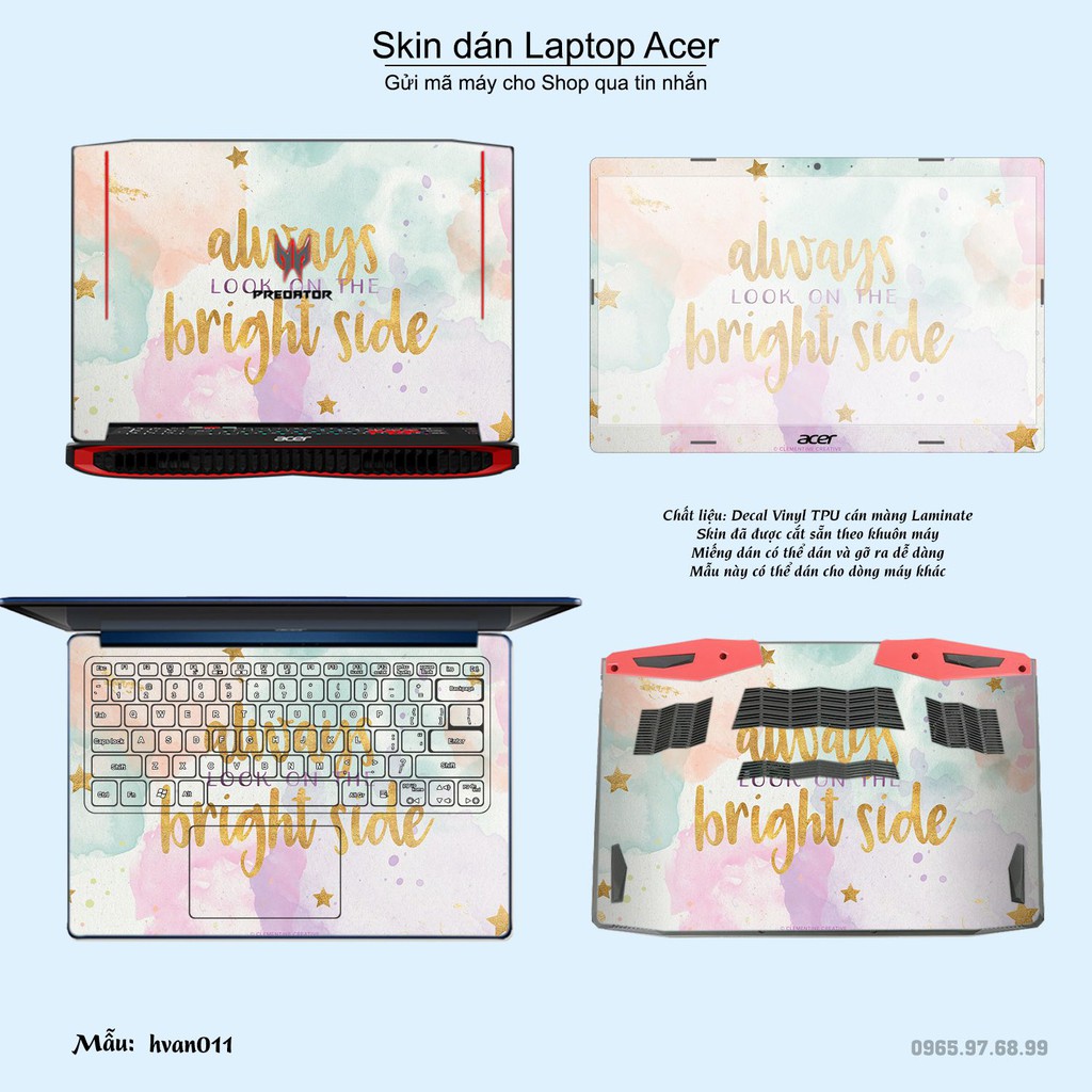Skin dán Laptop Acer in hình Hoa văn _nhiều mẫu 2 (inbox mã máy cho Shop)