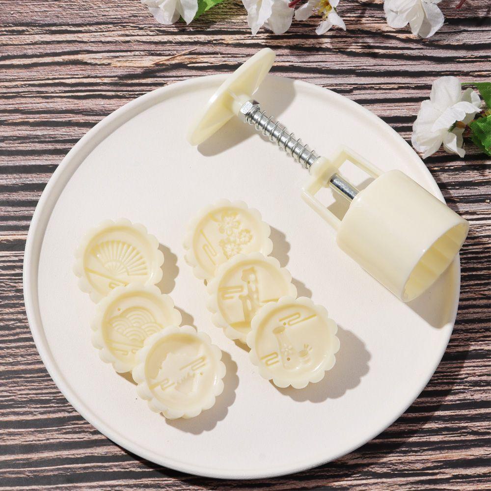 Khuôn Nhấn Bánh Trung Thu Bằng Nhựa Hình Hoa Anh Đào Sáng Tạo DIY 50g