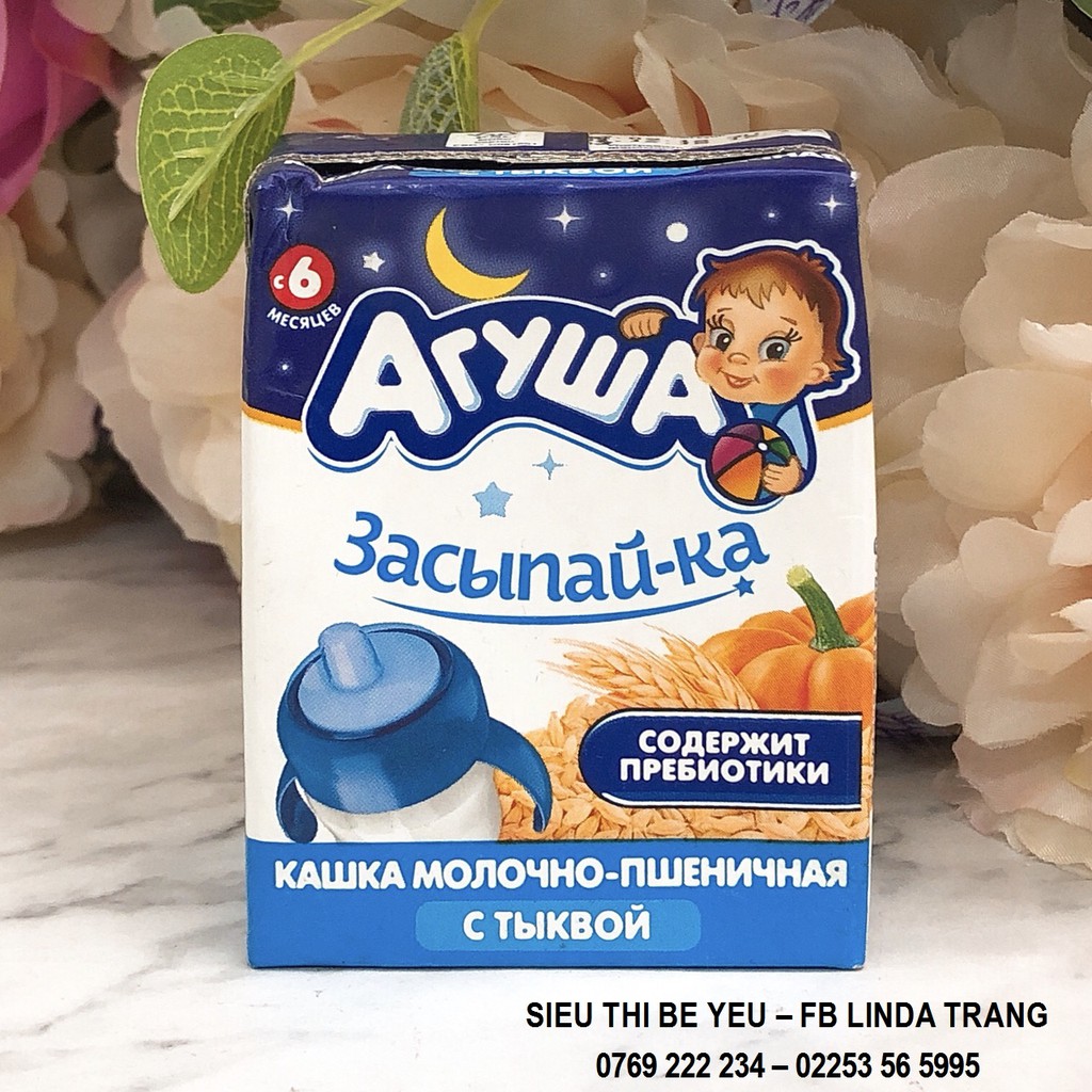 Sữa béo ngũ cốc Agusha vị lúa mì, bí đỏ 6m