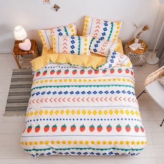 Sét ga gối poly cotton nhập khẩu ( dâu vàng mặt cười)
