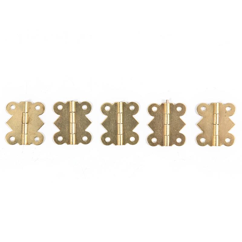 [extremewellgen 0609] 10 Pc Brass Color Mini Butterfly Hinges for Cabinet Drawer Jewelry Box DIY Repair