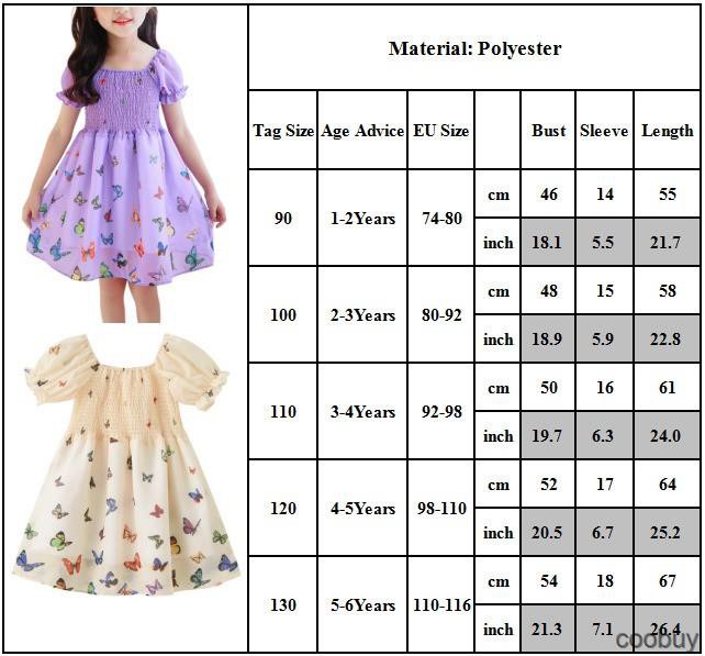 Đầm Xòe Ngắn Tay In Hình Bướm Cho Bé Gái